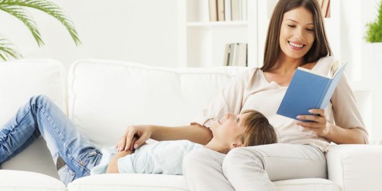 Mother and son enjoy their